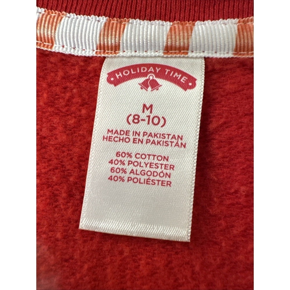 Holiday Time Sweatshirt Women Medium Red Grandma Gingerbread Hugs or Cookies - Picture 10 of 12